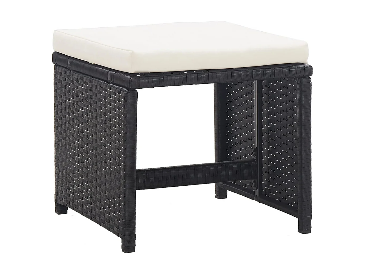 Drumaness  Ensemble à manger d’extérieur 9 pcs coussin Résine tressée Noir