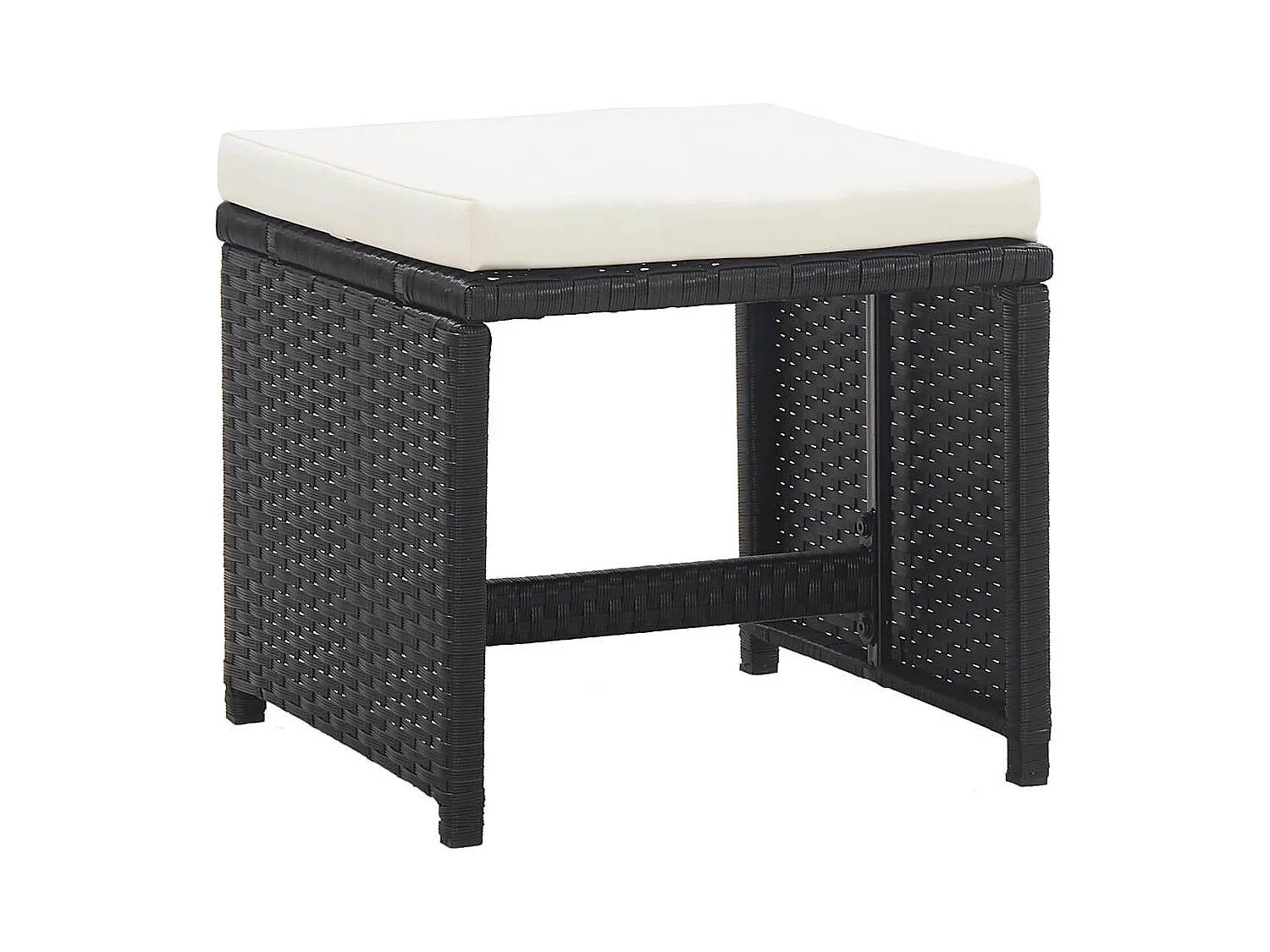 Drumaness  Ensemble à manger d’extérieur 9 pcs coussin Résine tressée Noir