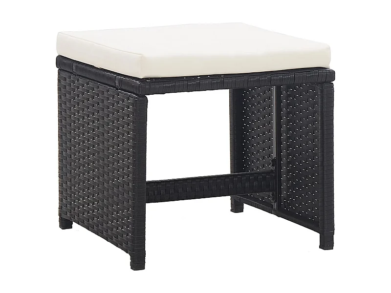 Drumaness  9-delige Tuinset met kussens poly rattan zwart