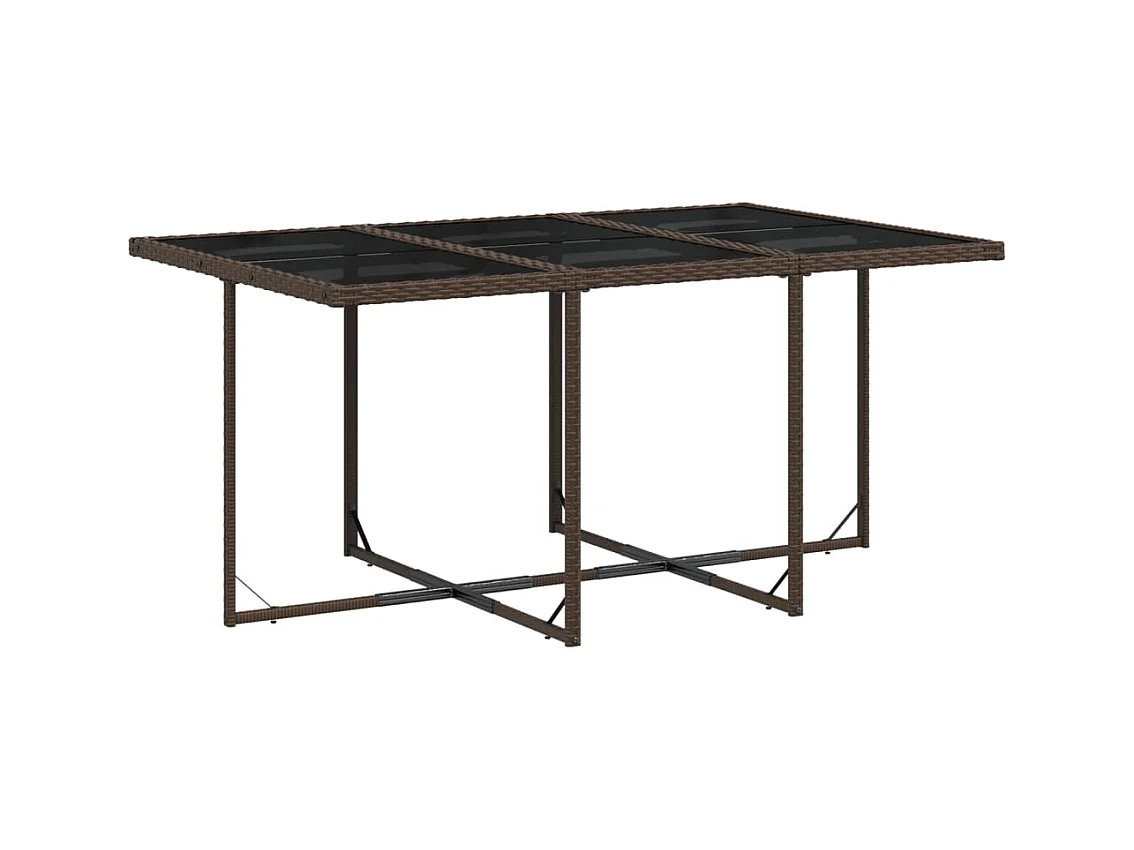 Heeswijk-Dinther  Ensemble à manger de jardin et coussins 7 pcs marron rotin