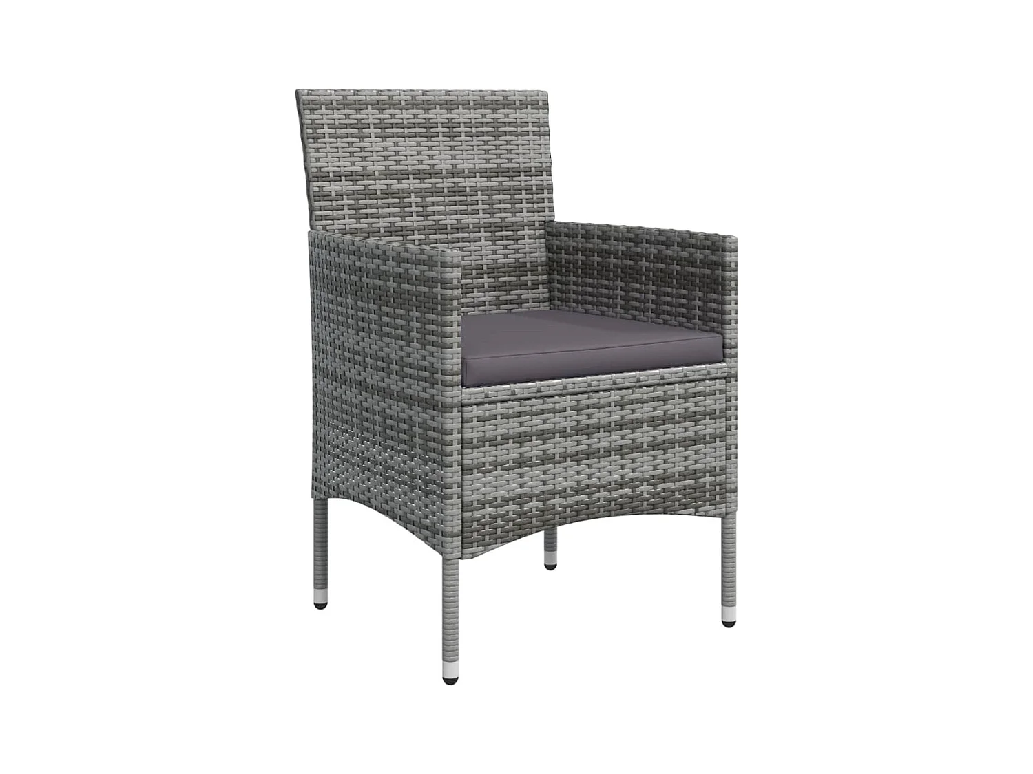 Cesarino  Ensemble à manger de jardin coussins 7pcs Gris et noir