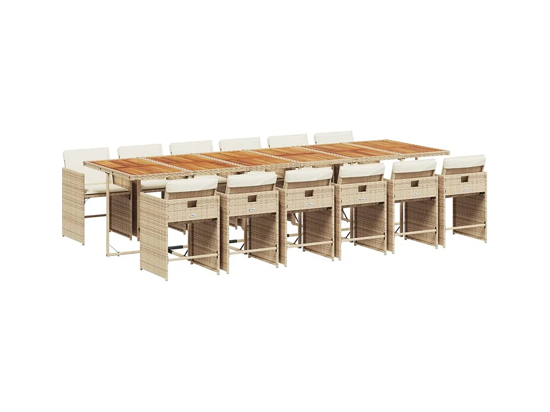 Heeswijk-Dinther  Ensemble à manger de jardin et coussins 13 pcs beige