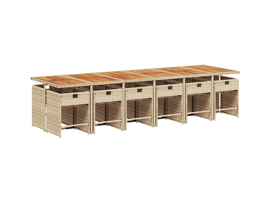 Heeswijk-Dinther  Ensemble à manger de jardin et coussins 13 pcs beige