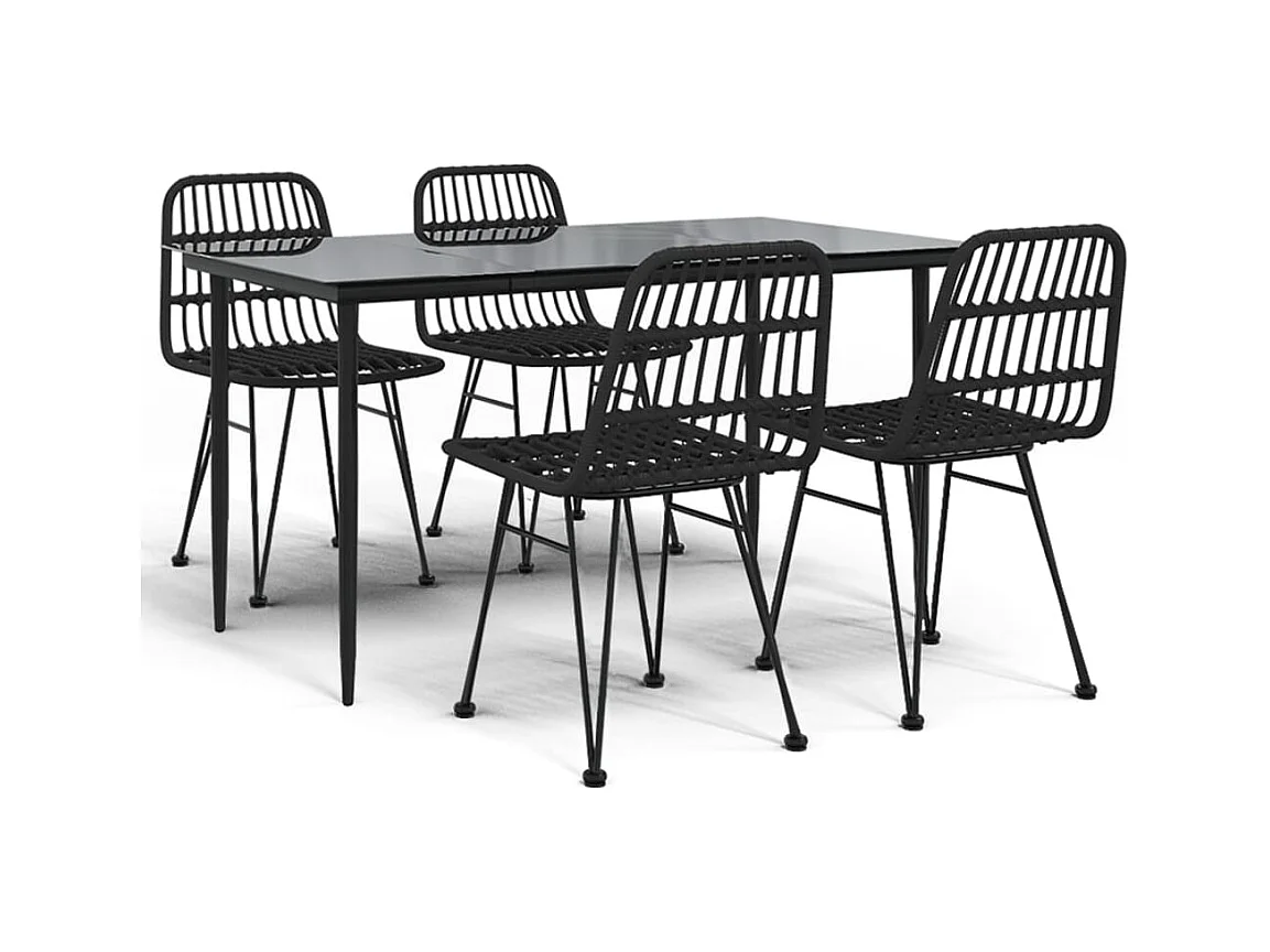 Eden Prairie  5-delige Tuinset poly rattan zwart