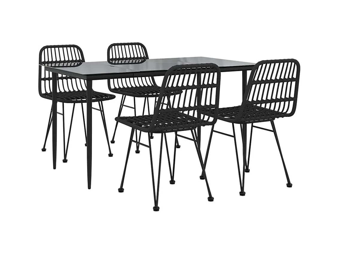 Eden Prairie  5-delige Tuinset poly rattan zwart