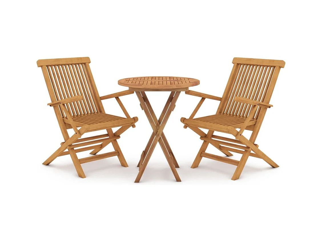 Prolenta Premium -  Ensemble à manger de jardin 3 pcs Bois de teck massif