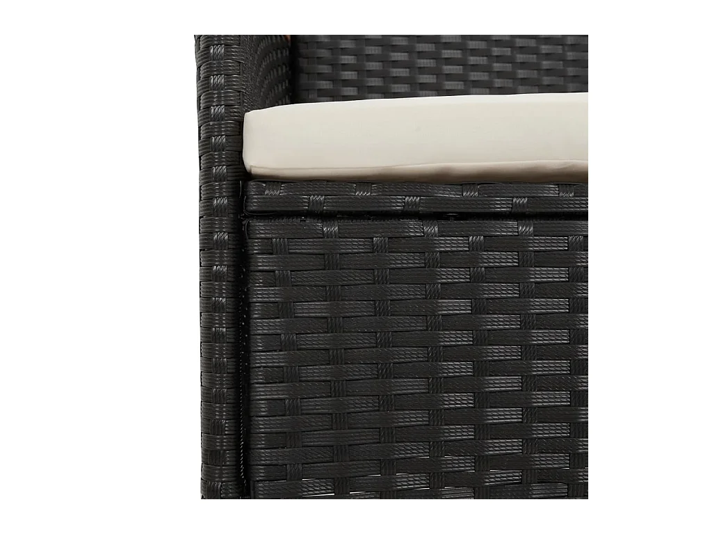 Ziriel  5-delige Tuinset met kussens poly rattan zwart