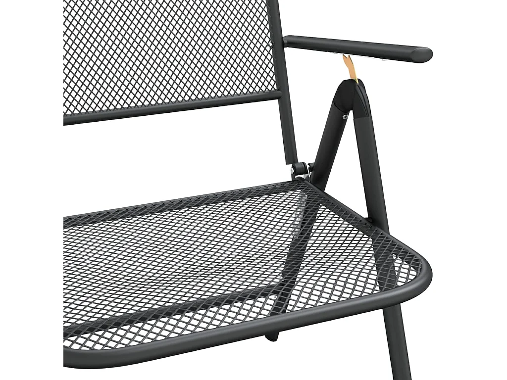 Jenneke  Ensemble à manger de jardin 7 pcs anthracite métal maille