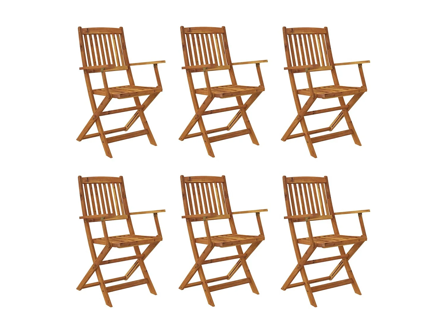 Andreas  Ensemble à manger de jardin pliable 7 pcs bois d'acacia solide