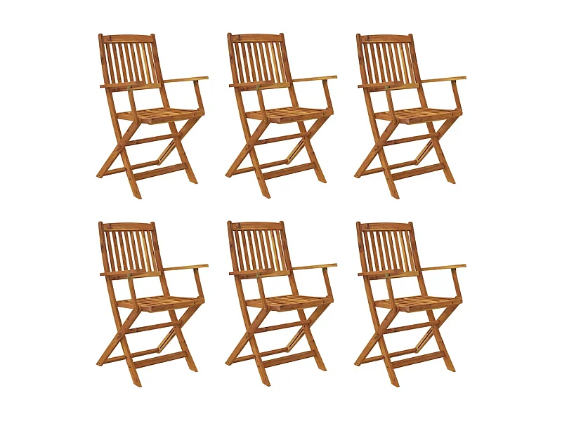 Andreas  Ensemble à manger de jardin pliable 7 pcs bois d'acacia solide