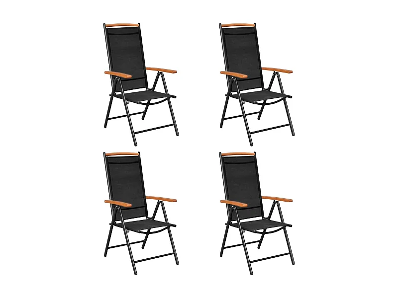 Bryson  Ensemble à manger de jardin 5 pcs aluminium noir