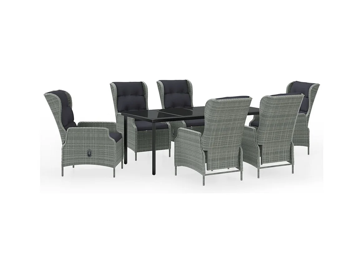 Santa Rosa  Ensemble à manger de jardin 7 pcs Gris clair