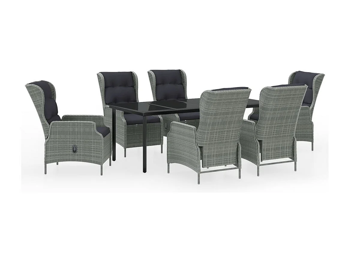 Santa Rosa  Ensemble à manger de jardin 7 pcs Gris clair