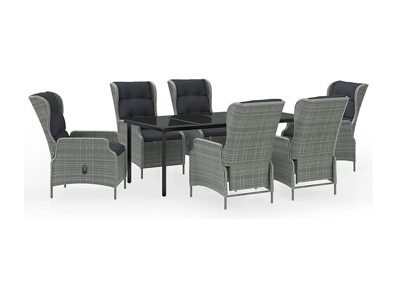 Santa Rosa  Ensemble à manger de jardin 7 pcs Gris clair