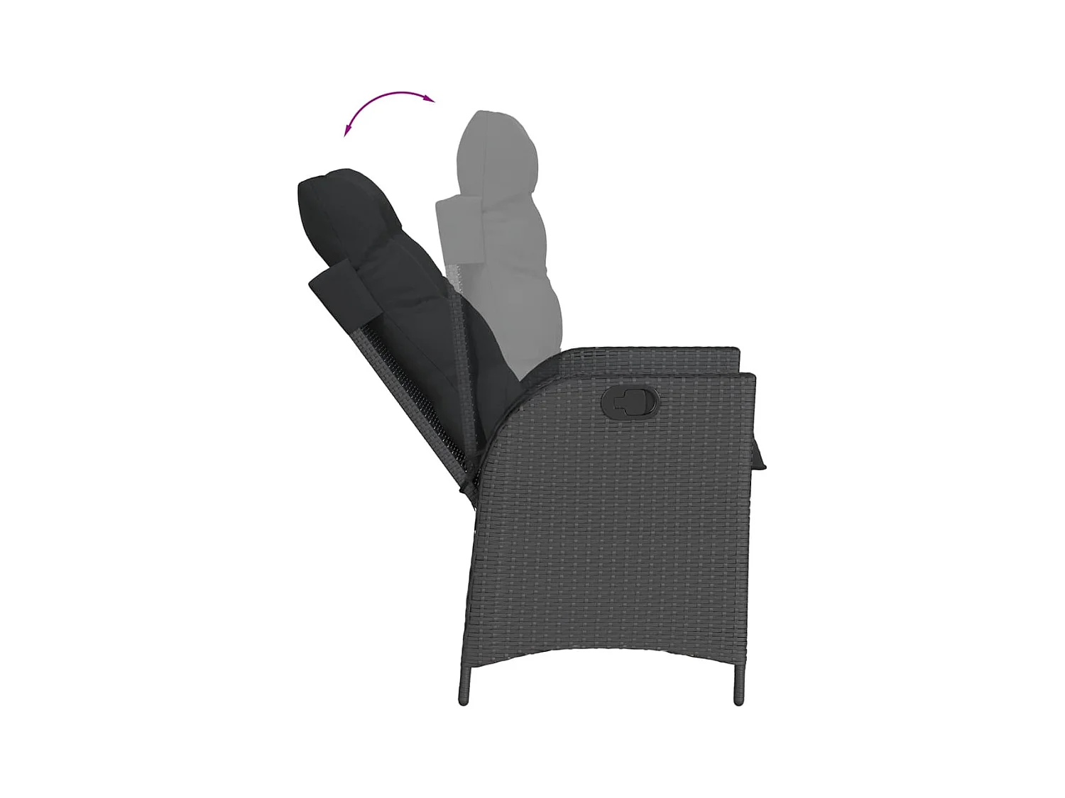 Chattanooga  Ensemble à manger de jardin 9pcs coussins noir résine tressée