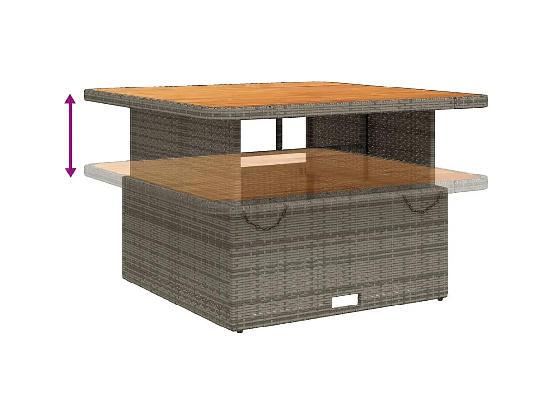 Wise  Ensemble à manger de jardin 5 pcs coussins gris résine tressée