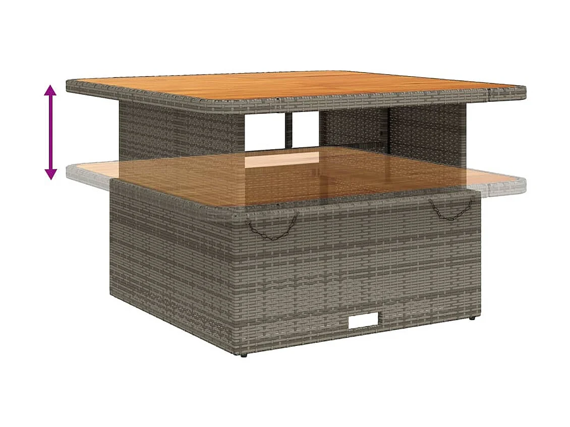 Wise  Ensemble à manger de jardin 5 pcs coussins gris résine tressée