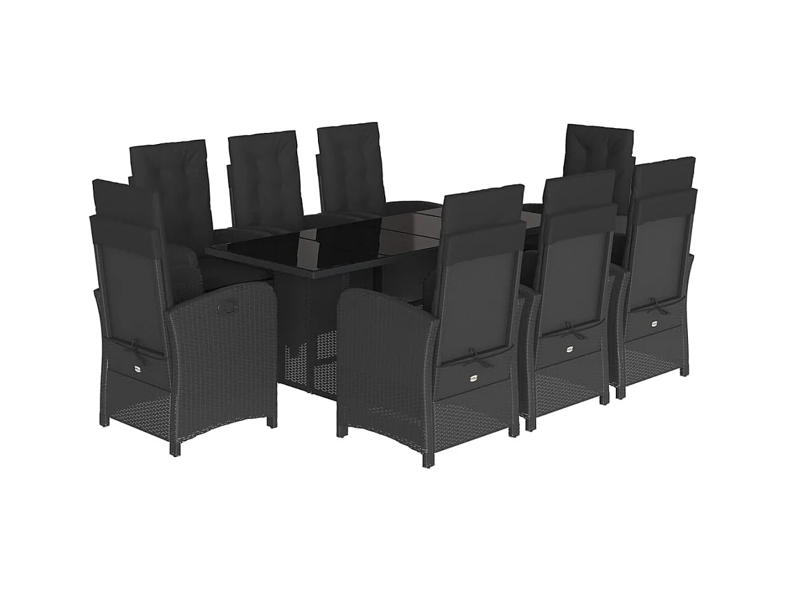 Almkerk  9-delige Tuinset poly rattan zwart