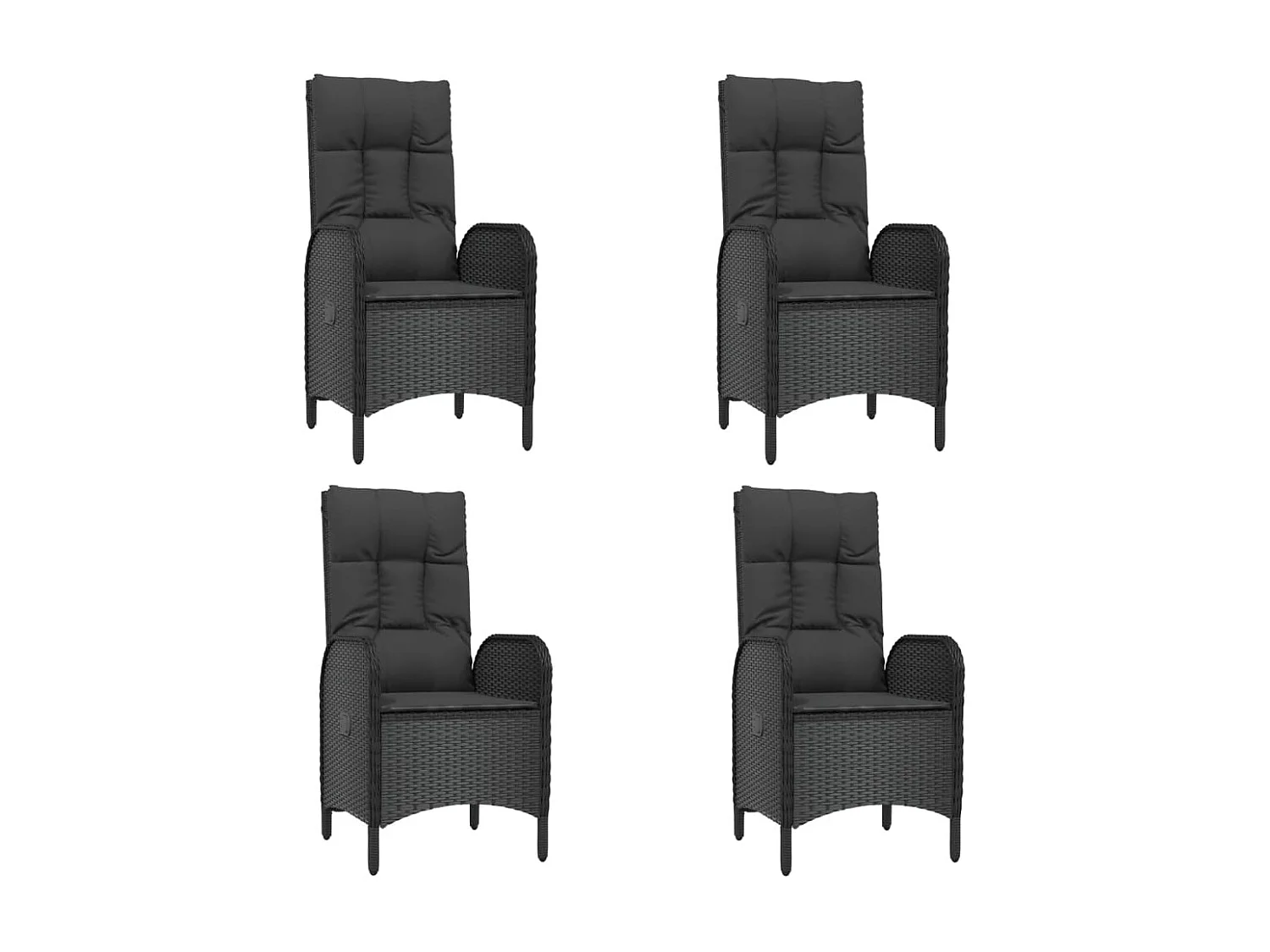 Prolenta Premium -  5-delige Tuinset met kussens poly rattan zwart