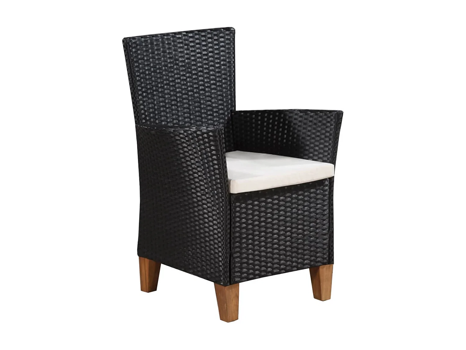 Claire-Ysolde-Marie  Set de comedor de jardín 7 pzas ratán sintético negro y marrón