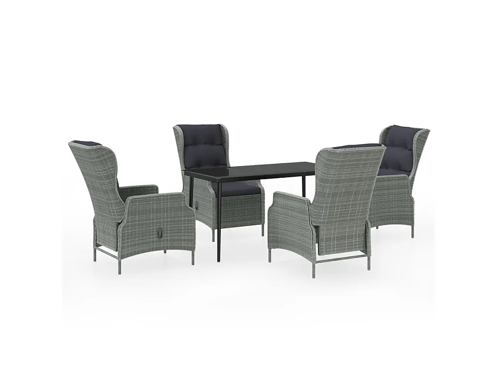 Mayra  Ensemble à manger de jardin 5 pcs Gris clair