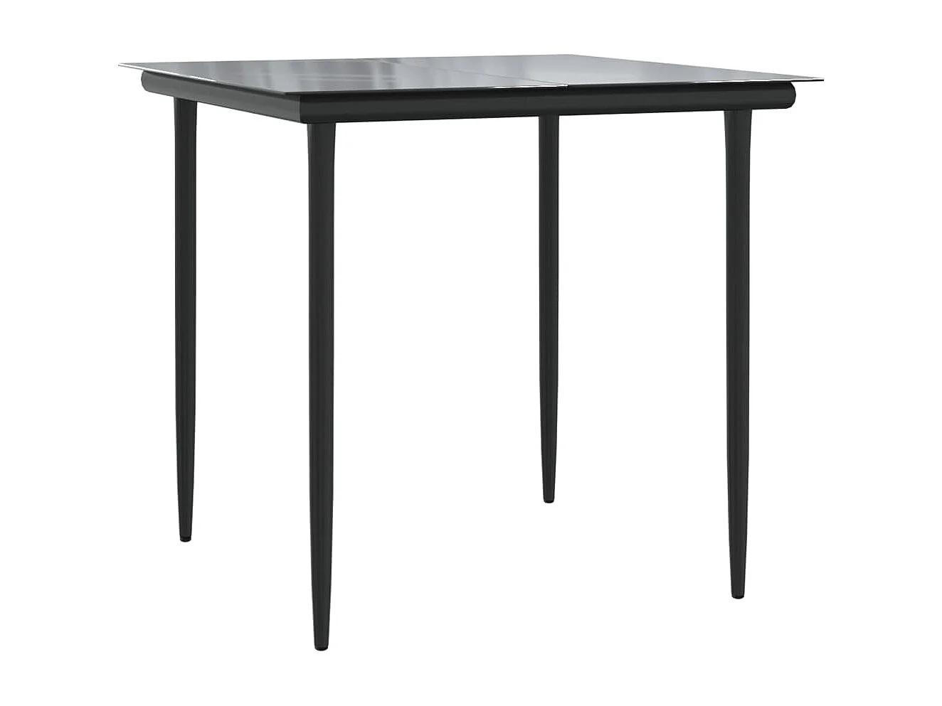 Varlen  Ensemble à manger de jardin 3 pcs noir textilène et acier