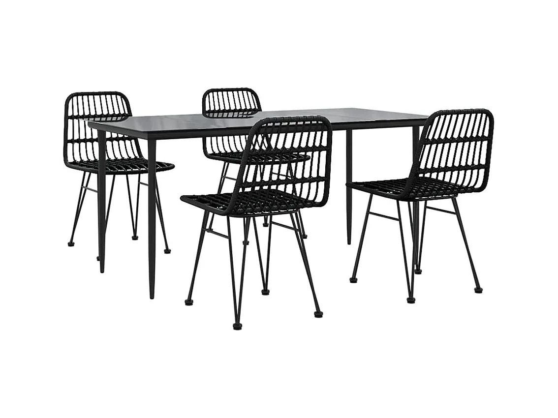 Eden Prairie  5-delige Tuinset poly rattan zwart