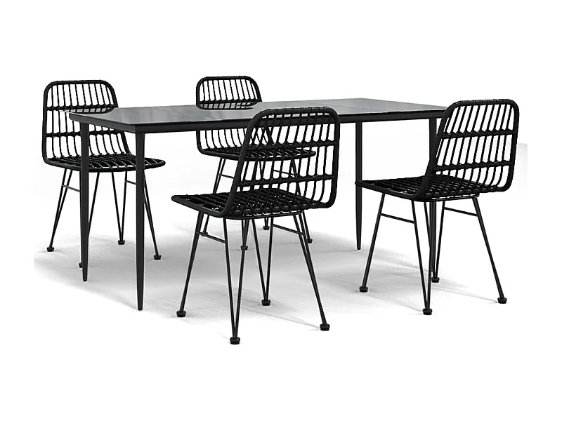 Eden Prairie  5-delige Tuinset poly rattan zwart