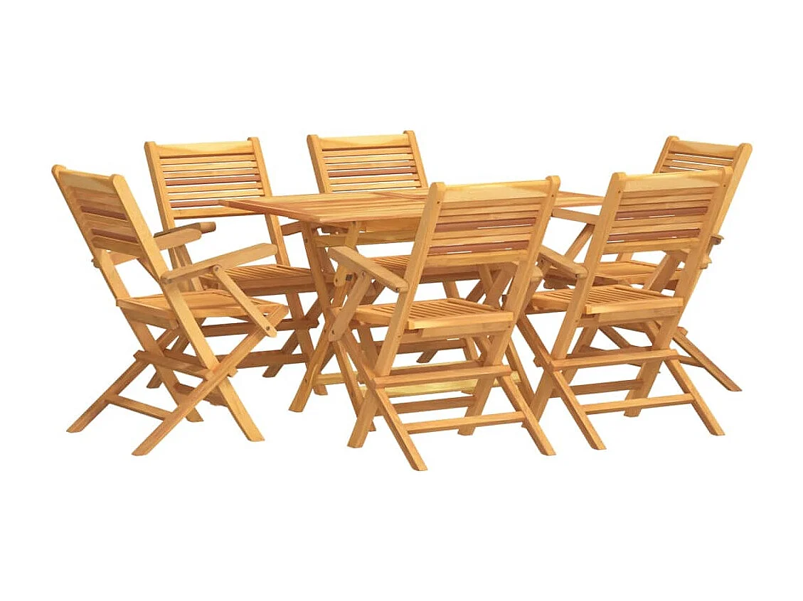 Rianka  Ensemble à manger de jardin 7 pcs Bois de teck solide