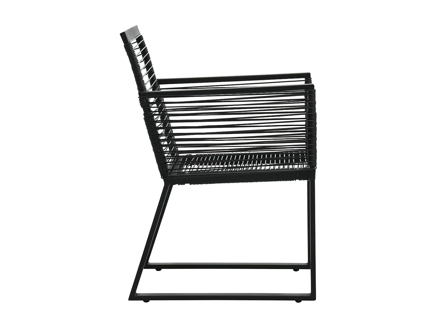 Ralvir  Ensemble à manger d'extérieur 5 pcs Rotin PVC Noir