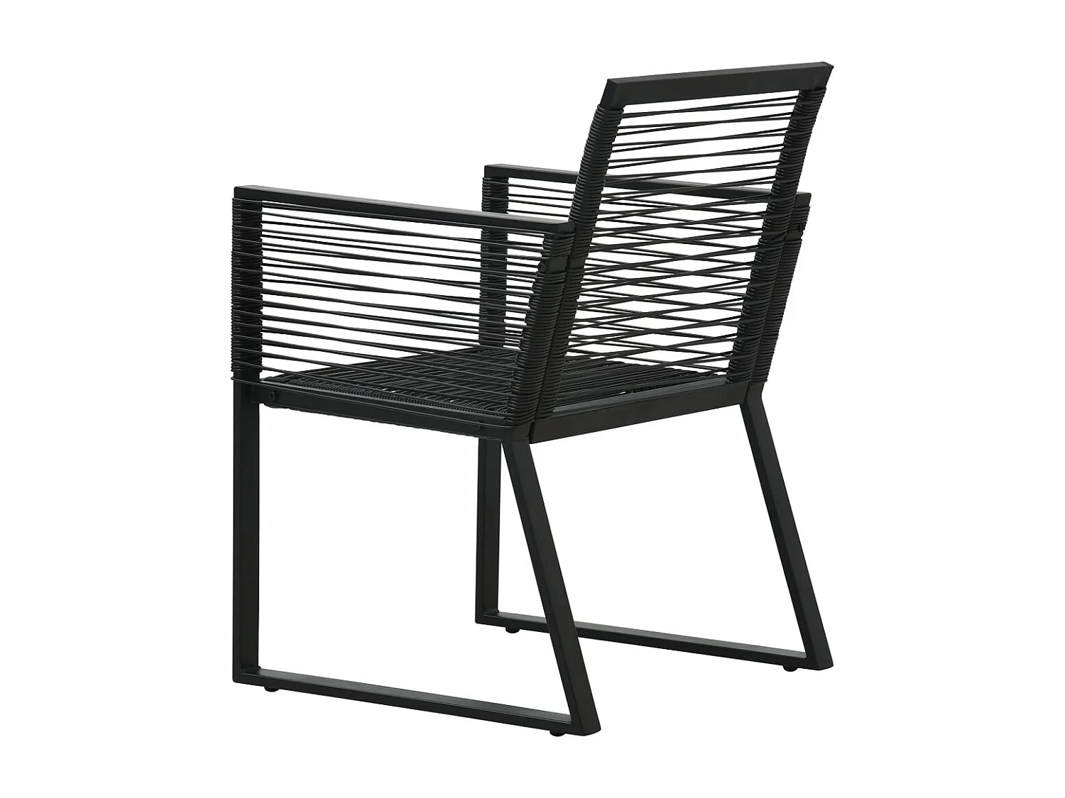 Ralvir  Ensemble à manger d'extérieur 5 pcs Rotin PVC Noir