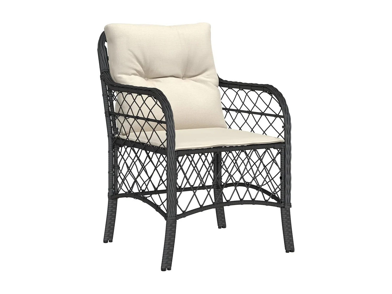 Prolenta Premium -  5-delige Tuinset met kussens poly rattan zwart