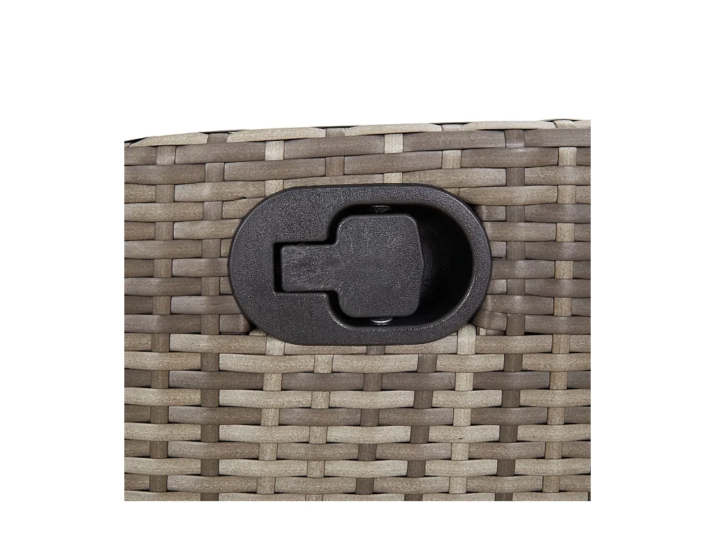 Wanda  Ensemble à manger de jardin et coussins 7 pcs gris rotin