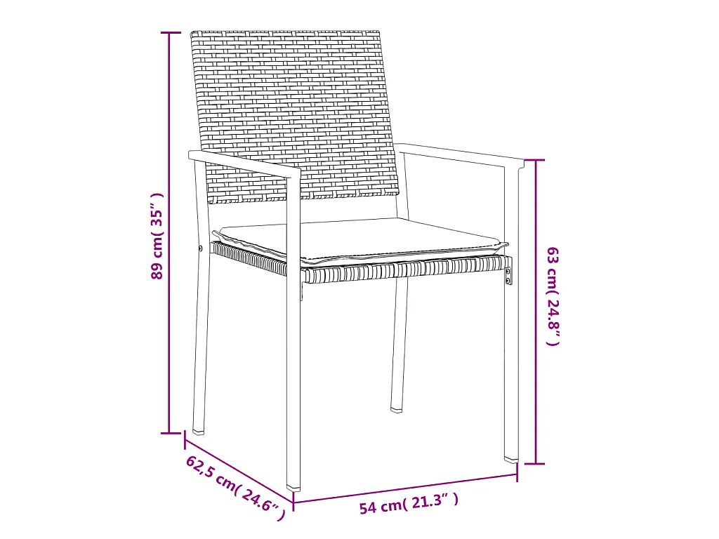 Timothy Scott  Ensemble à manger de jardin 5 pcs coussins résine tressée acier
