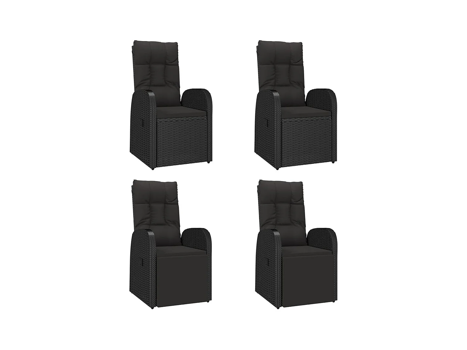 Arvild  Ensemble à manger de jardin coussins 5pcs Noir Résine tressée