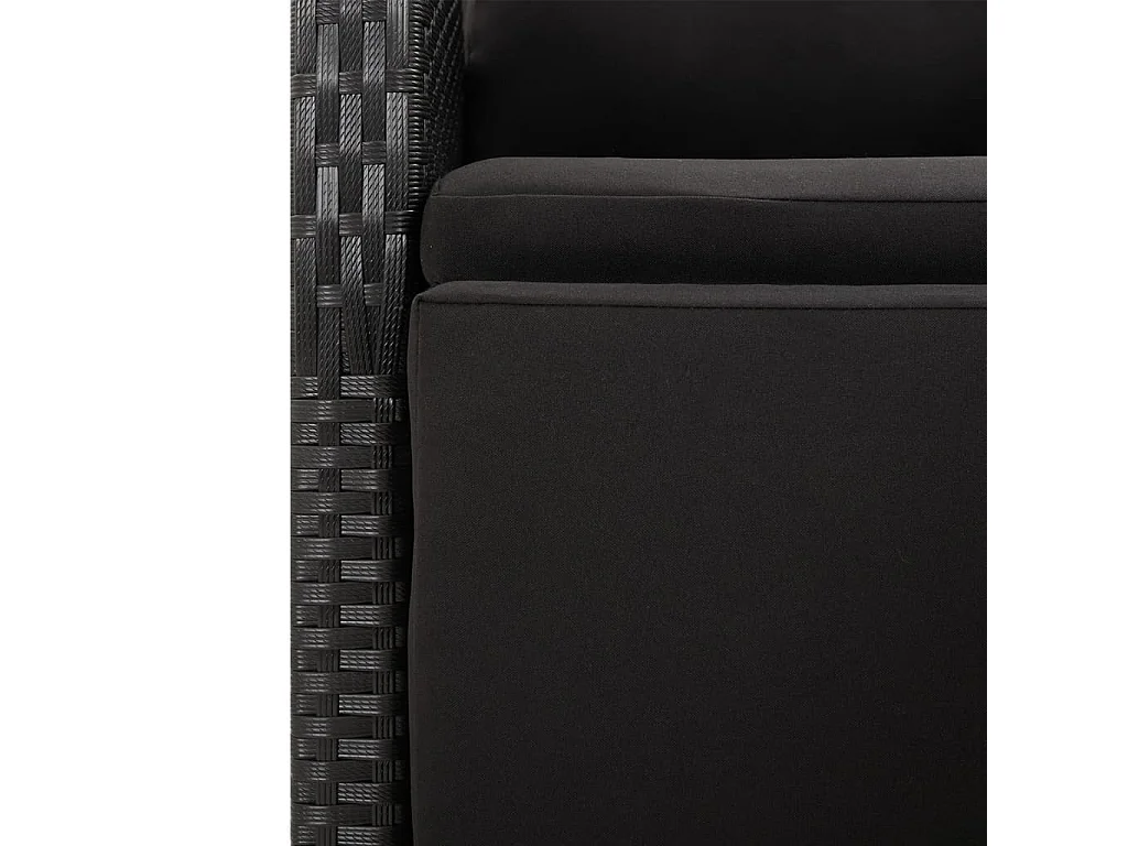 Arvild  5-delige Tuinset met kussens poly rattan zwart