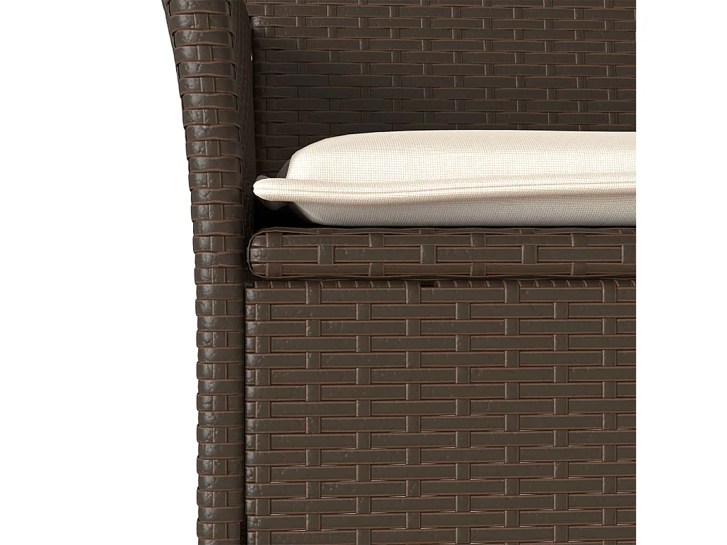 Stafford Springs  Set comedor jardín 5 pzas cojines ratán sintético vidrio marrón