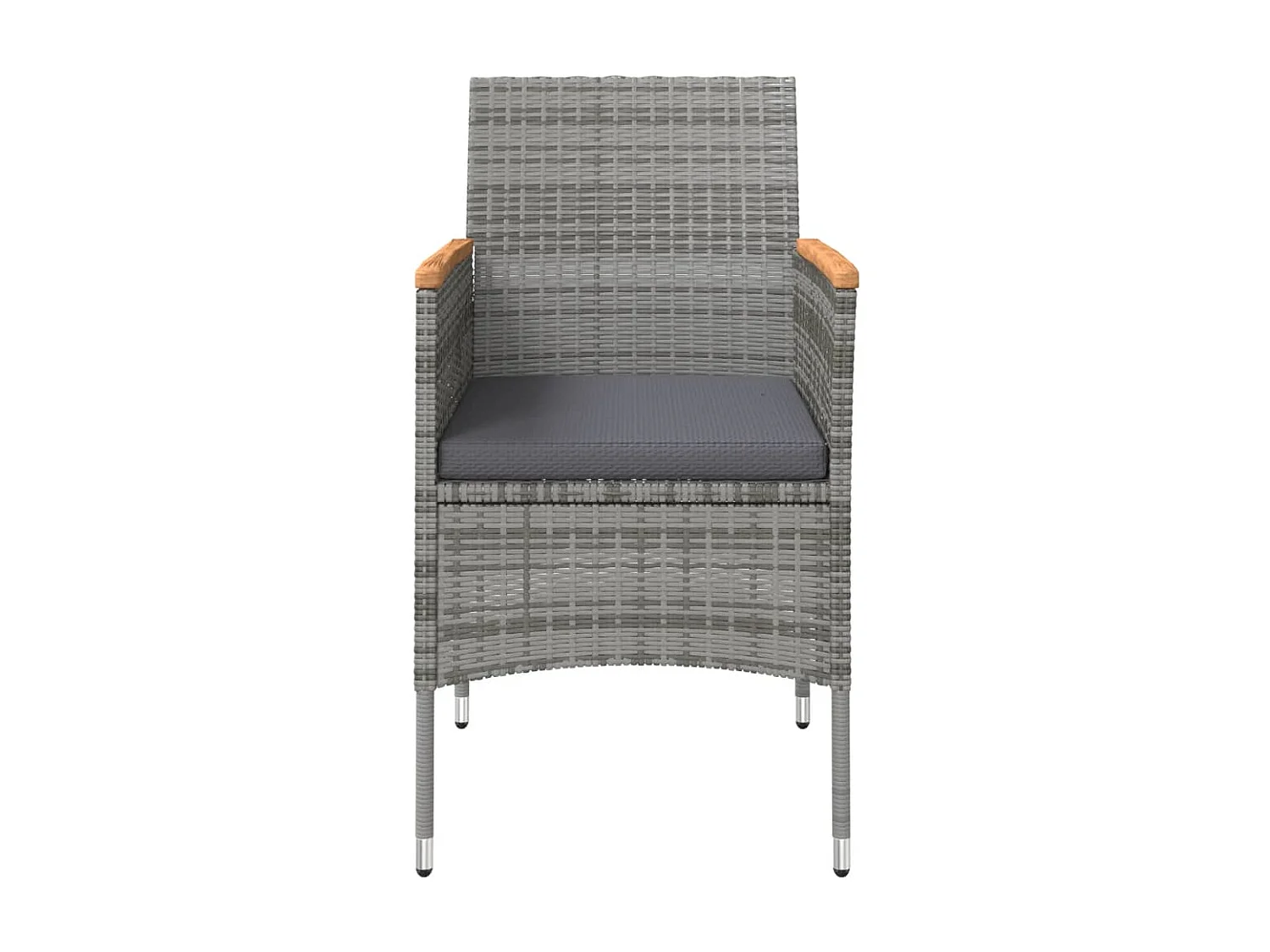 Frynjal  Ensemble à manger de jardin coussins 7pcs Gris et noir