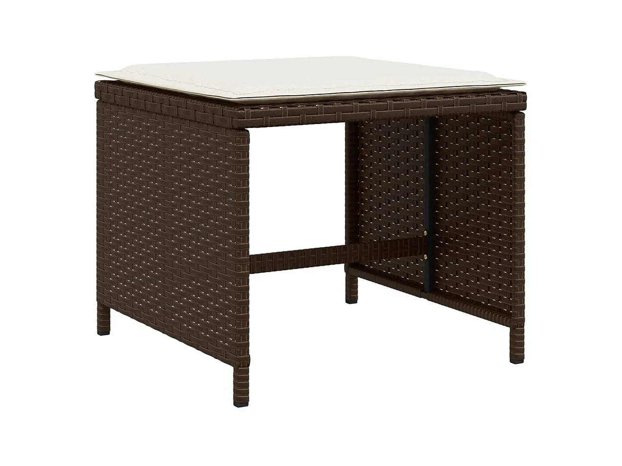 Zenn  Ensemble à manger de jardin et coussins 17 pcs marron rotin