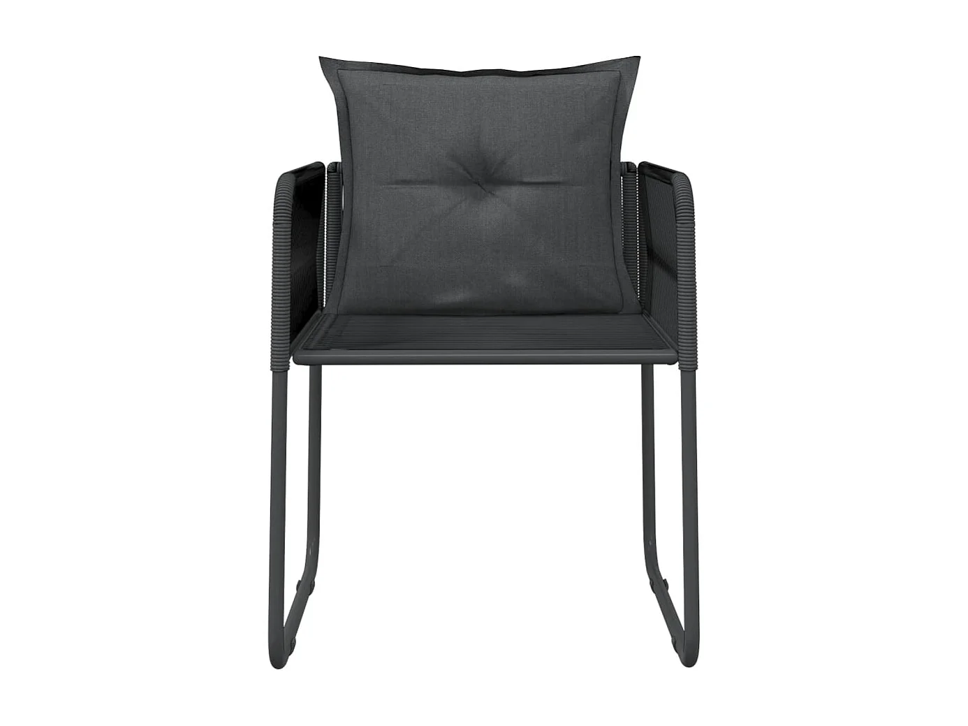 Azzedine  Ensemble à manger de jardin 3 pcs Noir