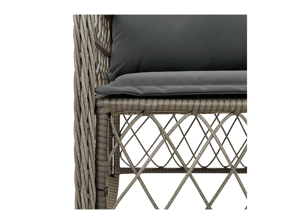 Fort Bragg  Ensemble à manger de jardin et coussins 7 pcs gris rotin