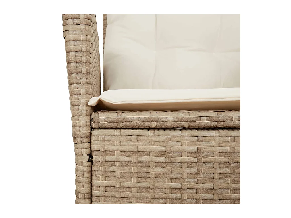 Boxmeer  Ensemble à manger de jardin et coussins 3 pcs Beige poly rotin
