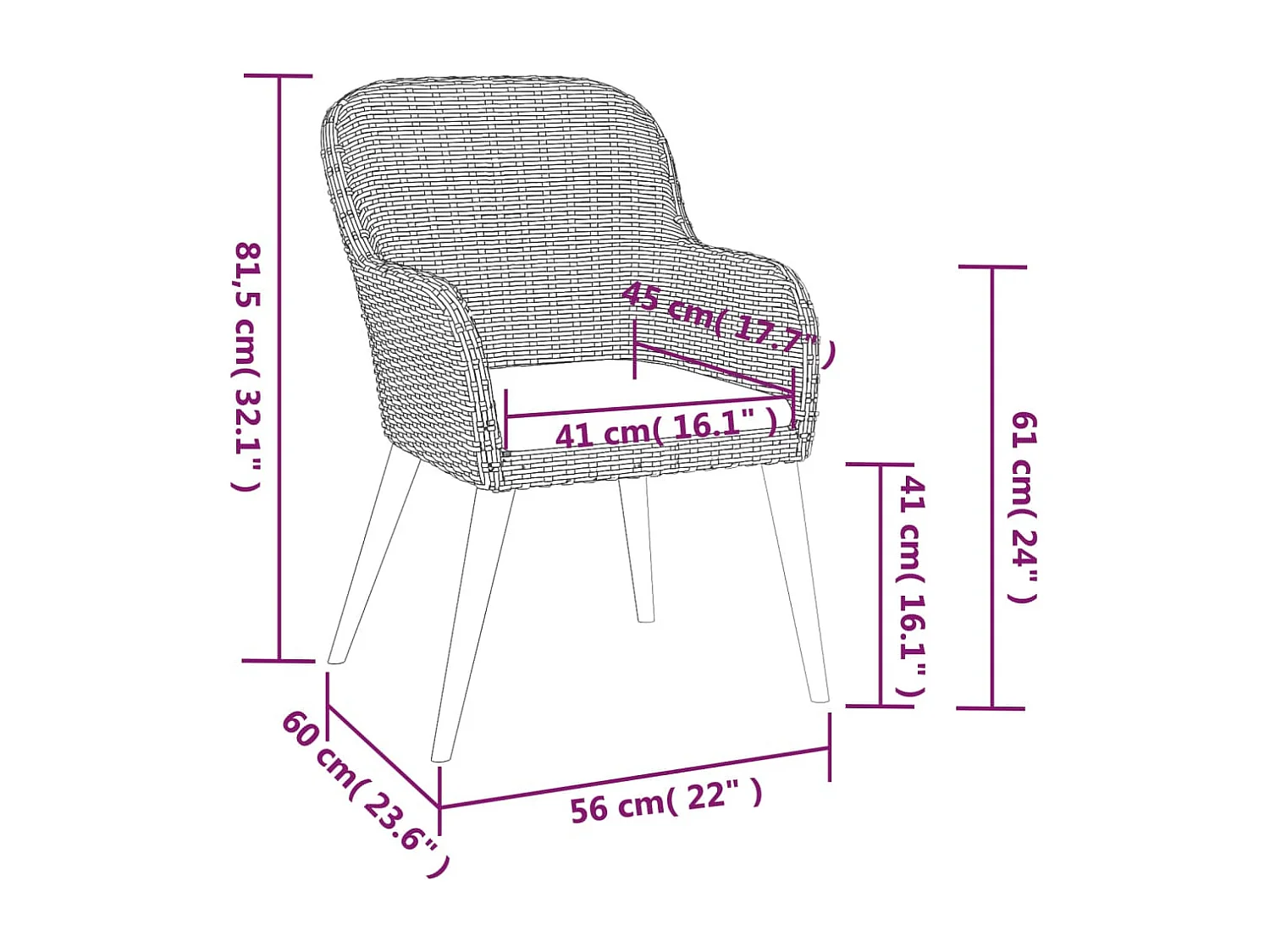 Zevrik  Ensemble à manger de jardin et coussins 5 pcs Marron