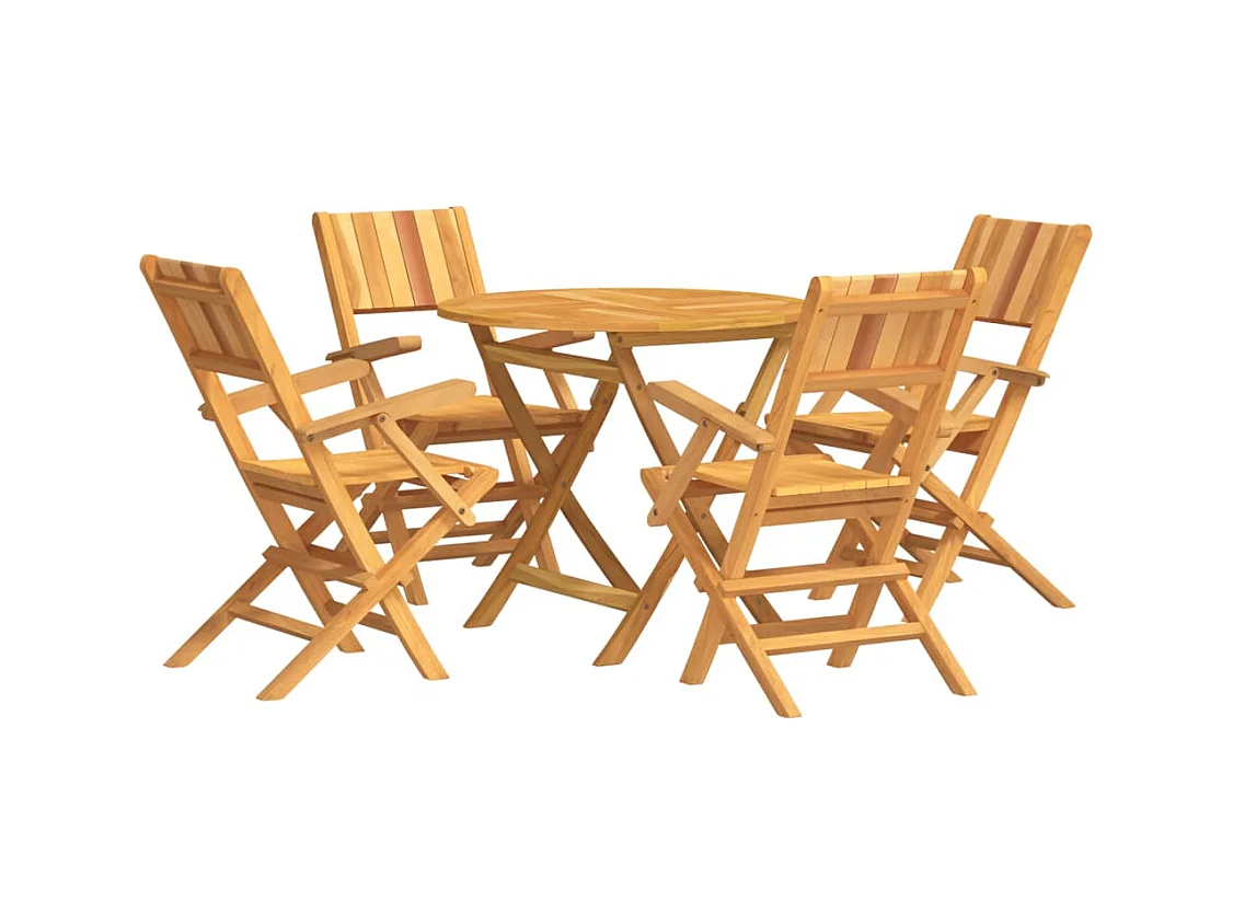 Atherton  Juego de comedor para jardín 5 piezas madera maciza de teca