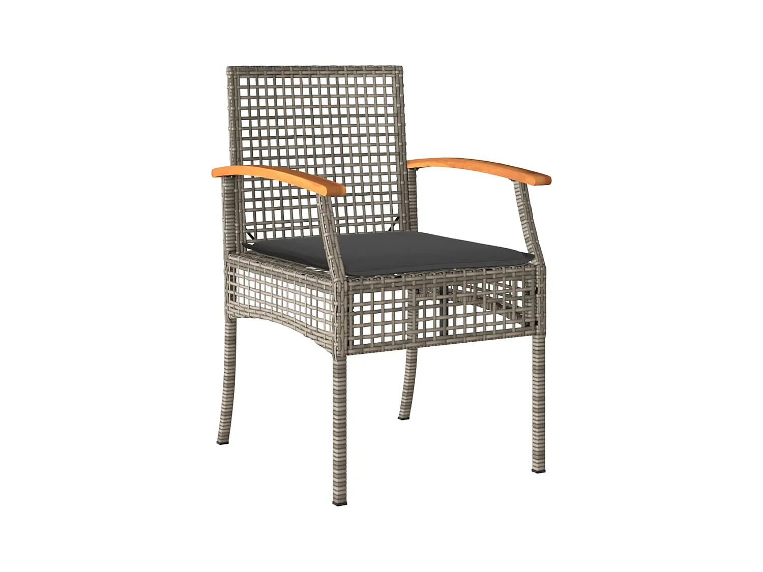 Teis  Ensemble à manger de jardin 3 pcs coussins gris résine tressée