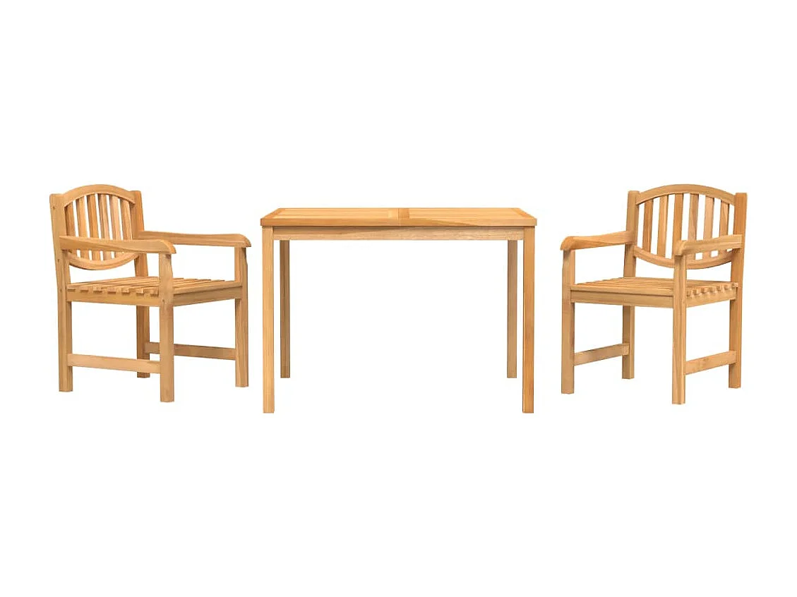 Mark  3-delige Tuinset massief teakhout