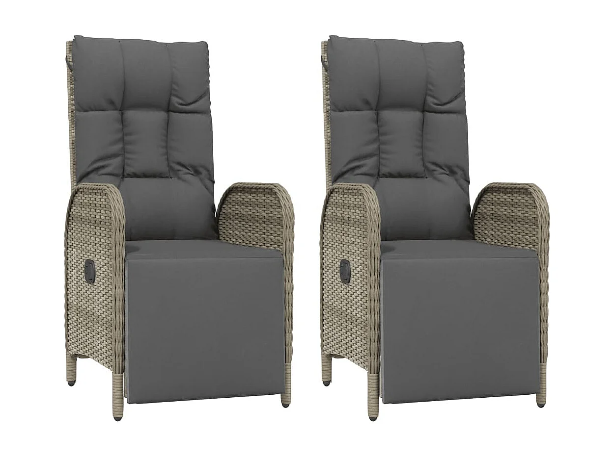 Gylfre  9-delige Tuinset met kussens poly rattan grijs