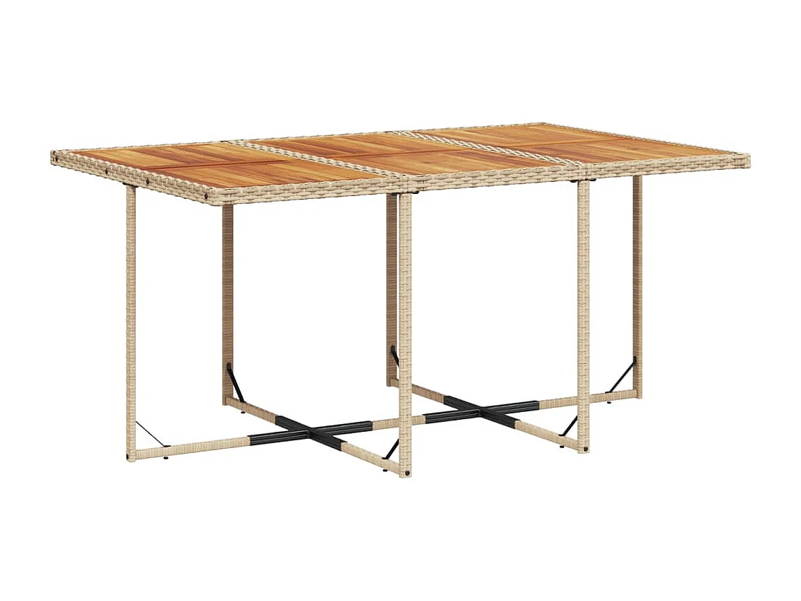 Heeswijk-Dinther  Ensemble à manger de jardin et coussins 7 pcs beige poly rotin