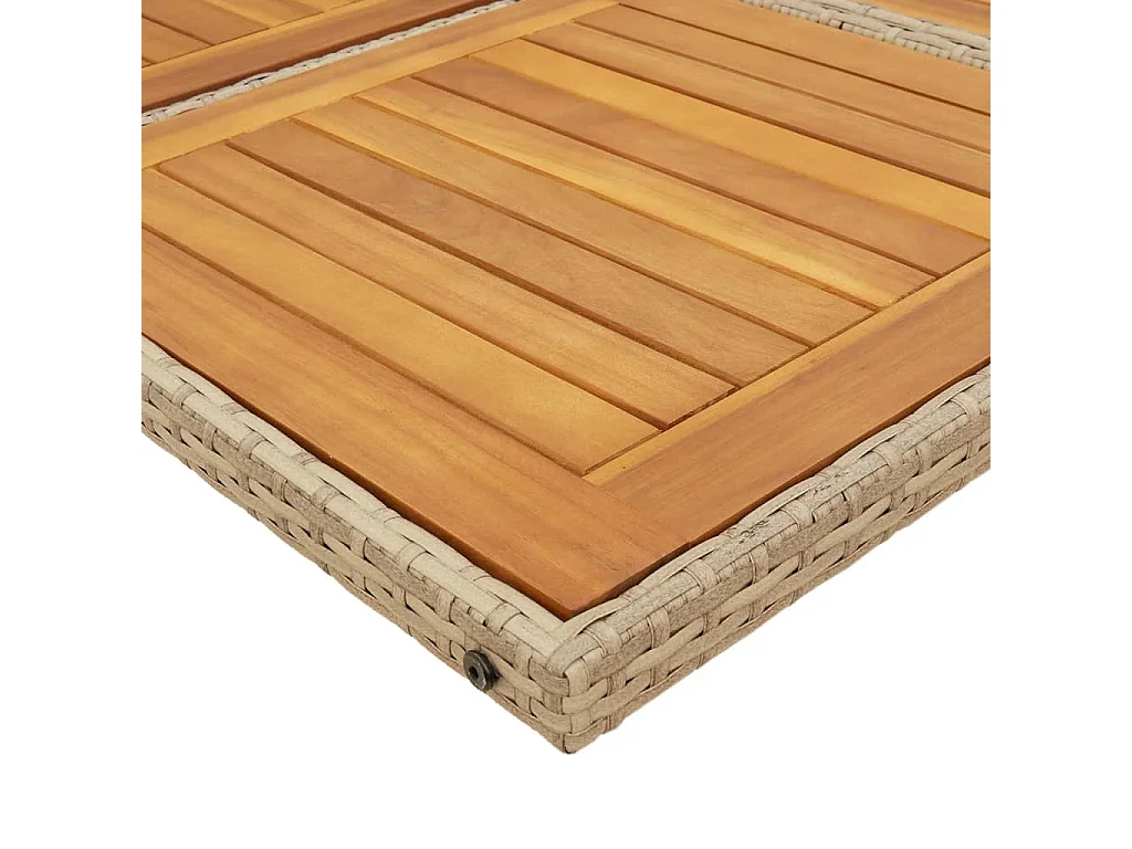 Heeswijk-Dinther  Ensemble à manger de jardin et coussins 7 pcs beige poly rotin