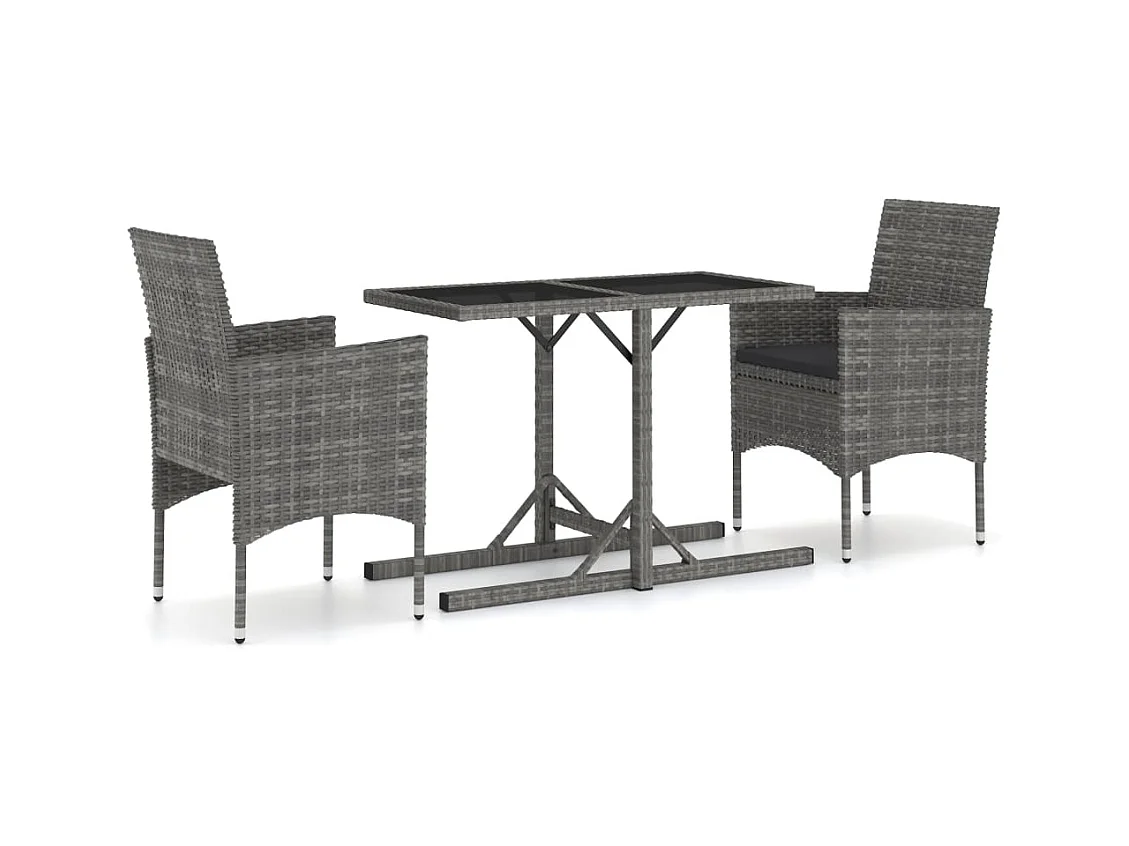 Tjora  3-delige Tuinset grijs